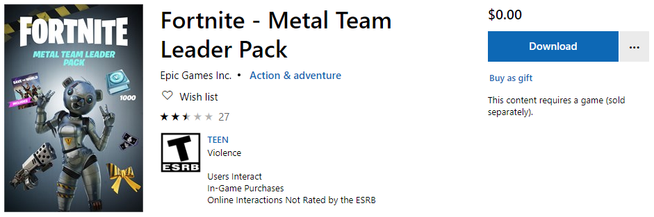 Fortnite Metal Team Leader Pack Xbox One Free Download Redeem Code